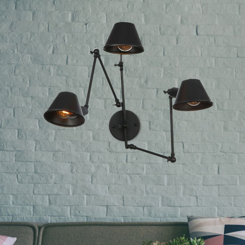 Brady Vintage Verstelbare Metalen Wandlamp Zwart/Roest Slaapkamer