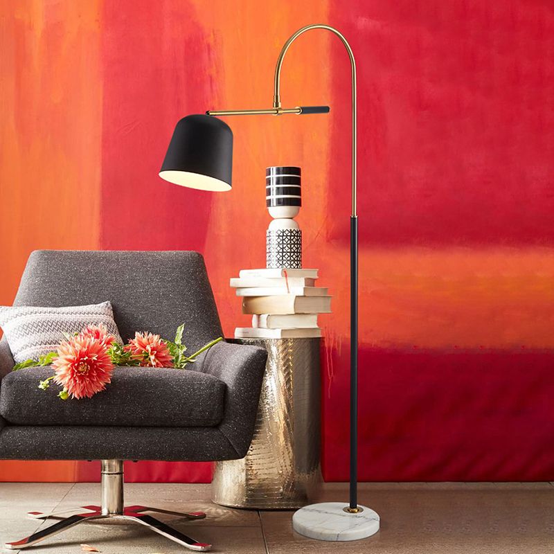 Salgado Moderne Design LED Boogvormige Metalen Vloerlamp Zwart/Wit Slaapkamer/Woonkamer