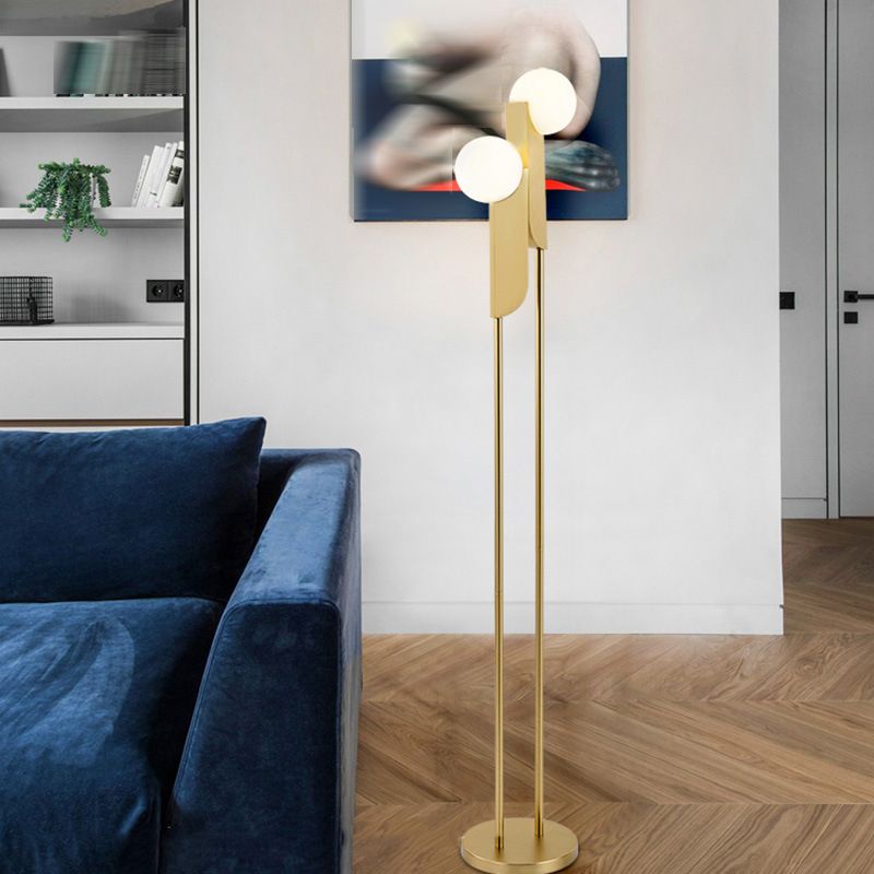 Salgado Moderne LED Vloerlamp Metaal/Glas Goud/Wit Slaap/Woon/Eetkamer