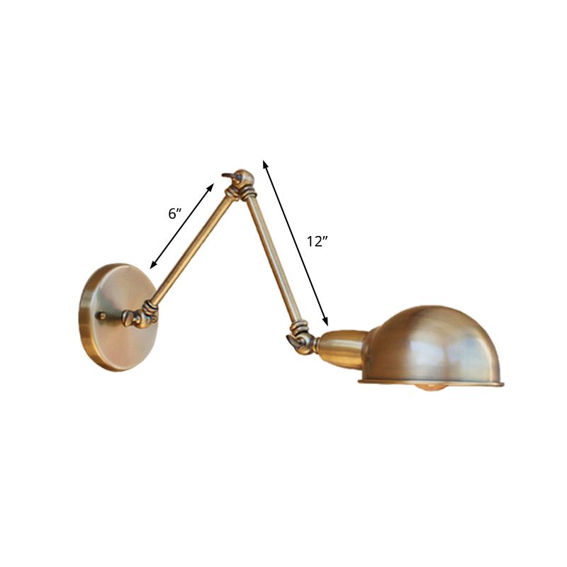 Brady Vintage Halfronde Verstelbare Wandlamp Goud/Chroom Slaapkamer/Woonkamer