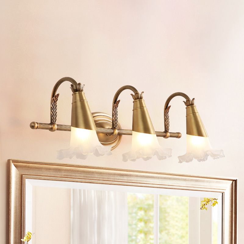 Félicie Retro Bloem Wandlamp Goud Metaal/Glas Woonkamer Slaapkamer