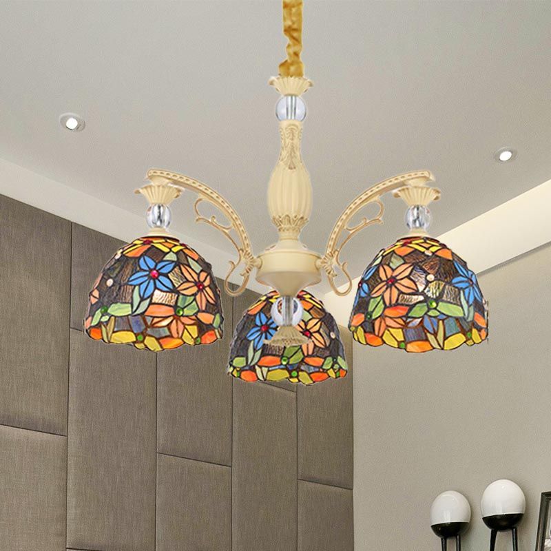 Alessio Vintage Flower Metal Chandelier, Multicolor