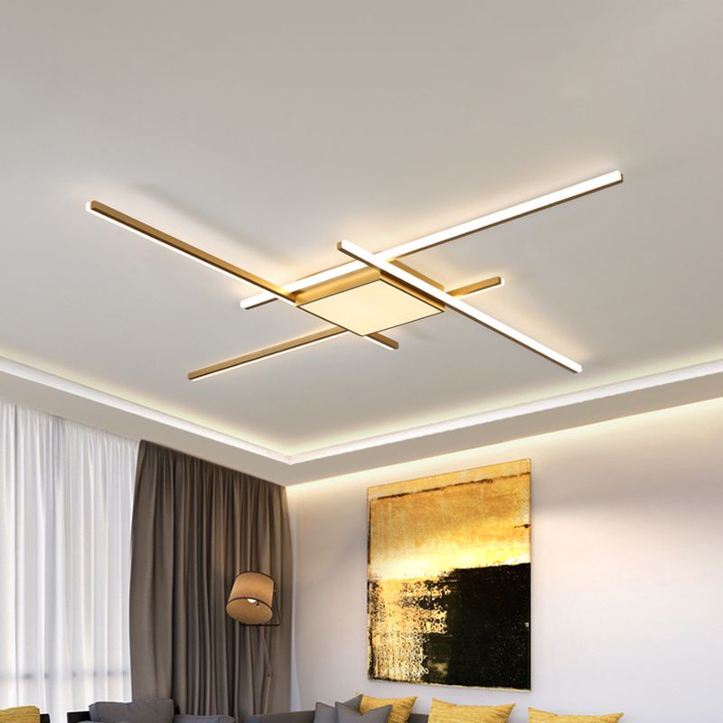 Quinn Moderne Design LED Plafondlamp Acryl/Metaal Goud Woonkamer