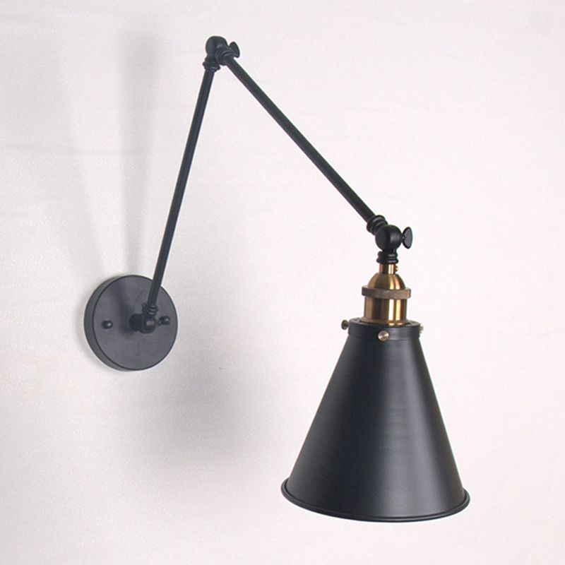 Brady Moderne Tapse LED Wandlamp Zwart/Wit Metaal Woonkamer