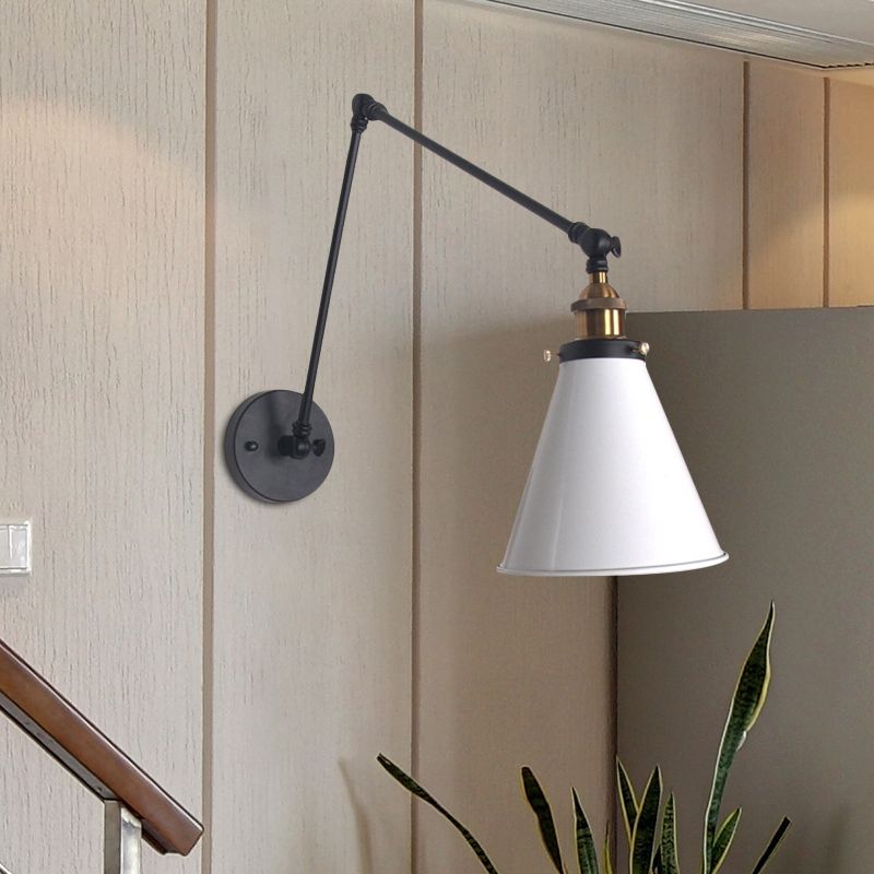 Brady Moderne Tapse LED Wandlamp Zwart/Wit Metaal Woonkamer