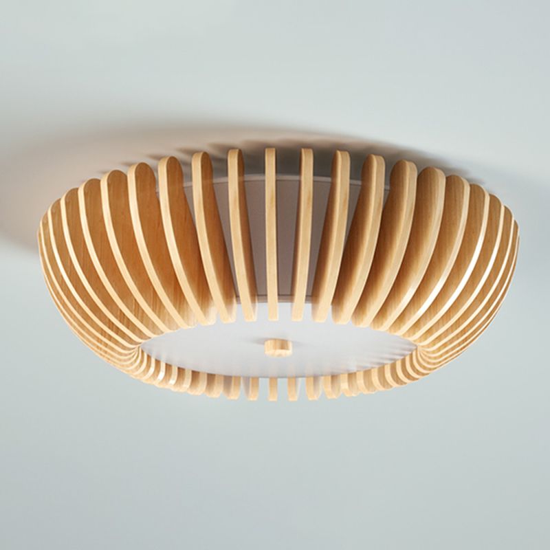 Ozawa Moderne Ronde Plafondlamp Goud Hout/Acryl Slaapkamer