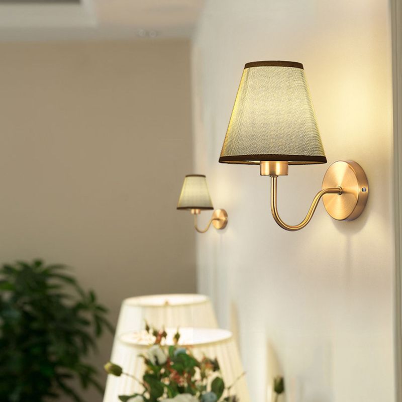Eryn Nordic Wandlamp Zwart/Wit/Koffie/Flaxen Stof/Metaal Slaapkamer/Eetkamer/Woonkamer