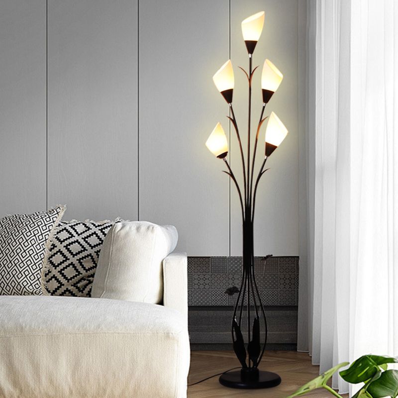 Bella Moderne Kleine LED Vloerlamp Zwart Metaal/Acryl Woonkamer