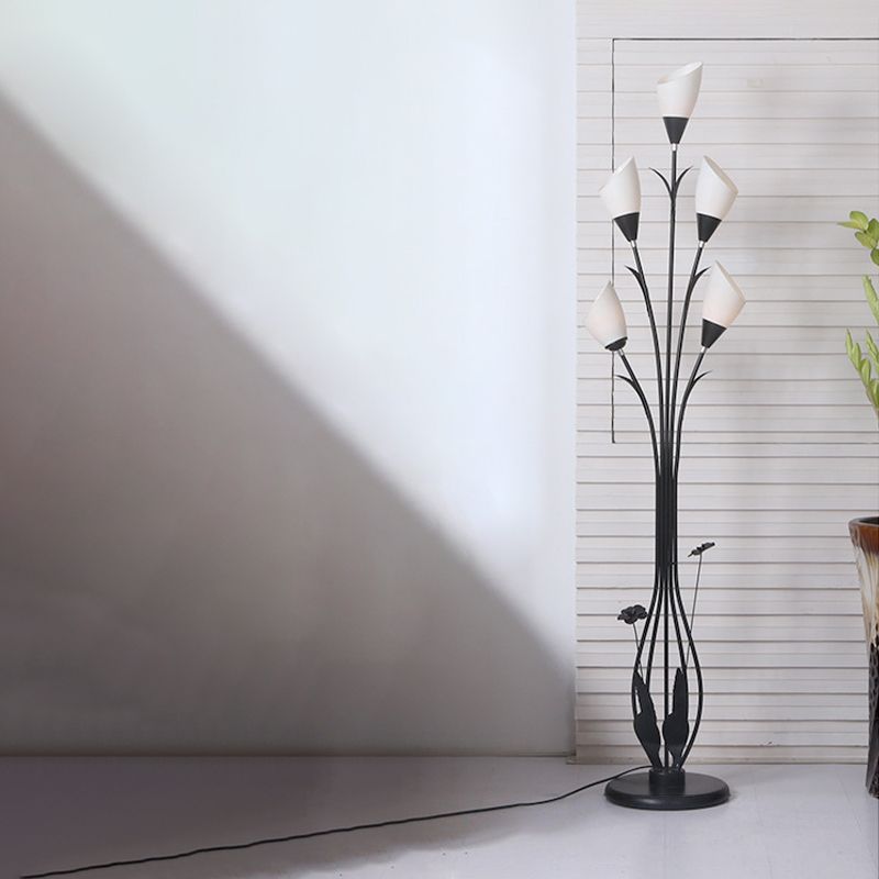 Bella Moderne Kleine LED Vloerlamp Zwart Metaal/Acryl Woonkamer