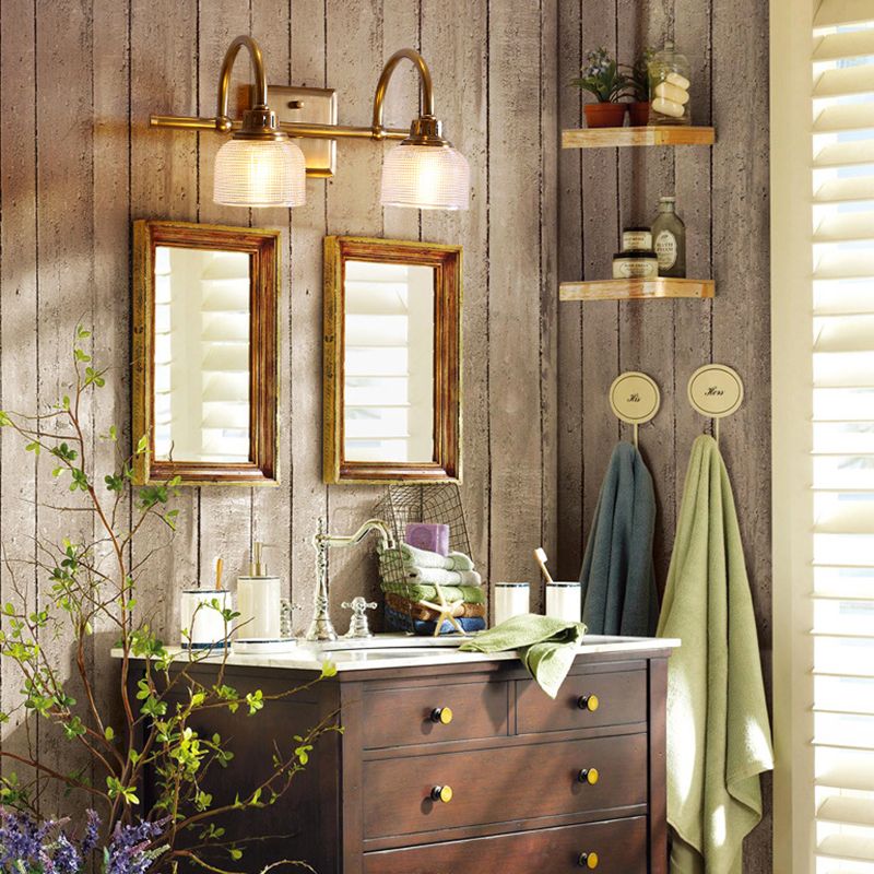 Alessio Vintage LED Wandlamp Komvormig Gouden Slaap/Woonkamer Metaal/Glass