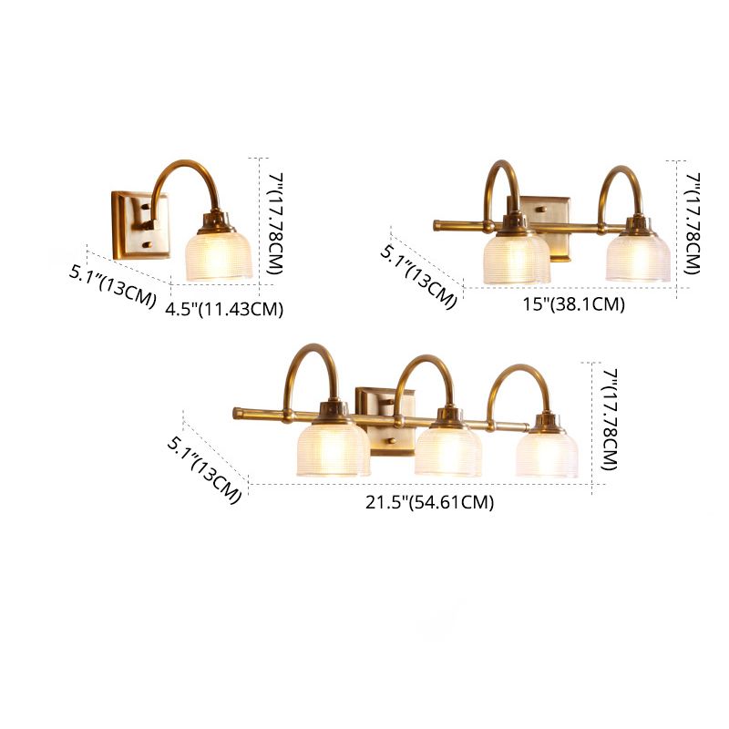 Alessio Vintage LED Wandlamp Komvormig Gouden Slaap/Woonkamer Metaal/Glass