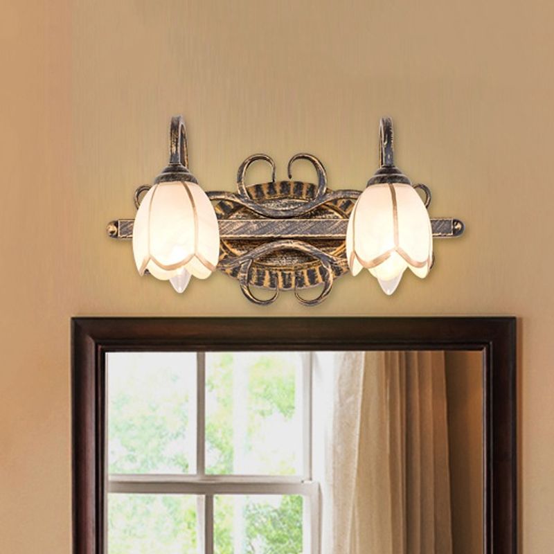 Félicie Design Bloem LED Wandlamp Metaal/Glas Messing Slaap/Woon/Badkamer