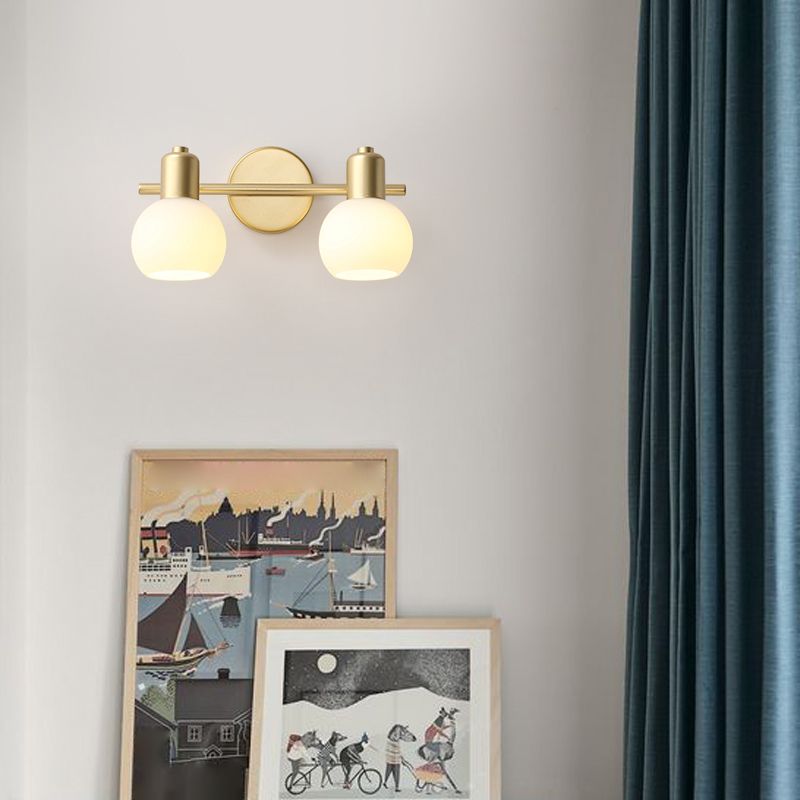 Valentina Moderne Bol LED Wandlamp Metaal Goud/Wit Slaap/Woon