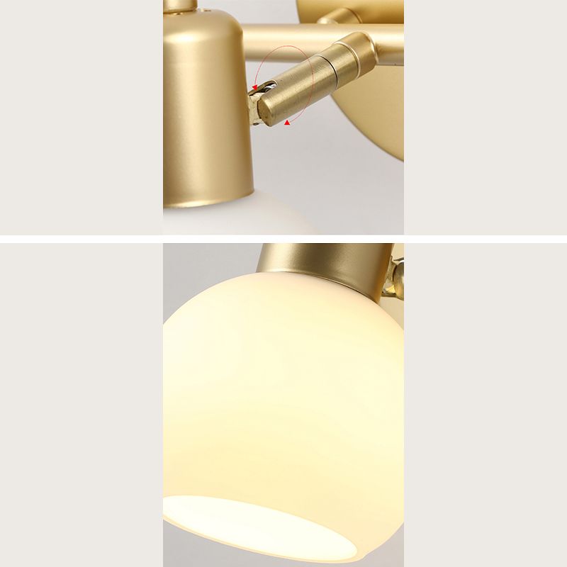 Valentina Moderne Bol LED Wandlamp Metaal Goud/Wit Slaap/Woon