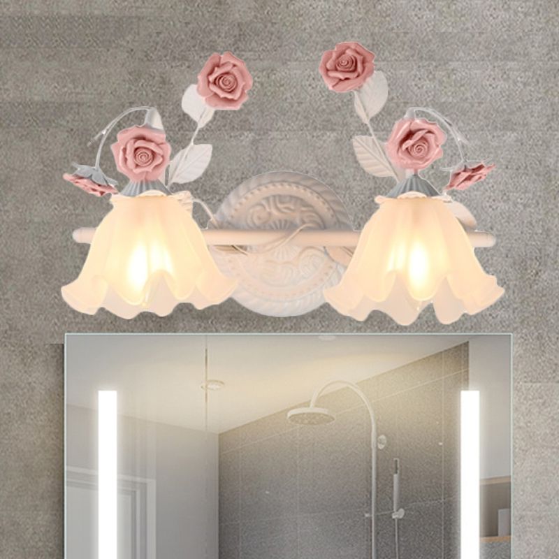 Félicie Design Bloem LED Wandlamp Metaal/Glas Blauw/Roze Slaap/Woon/Badkamer