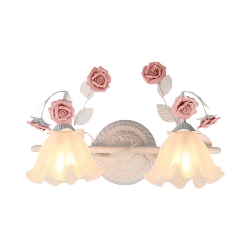 Félicie Design Bloem LED Wandlamp Metaal/Glas Blauw/Roze Slaap/Woon/Badkamer