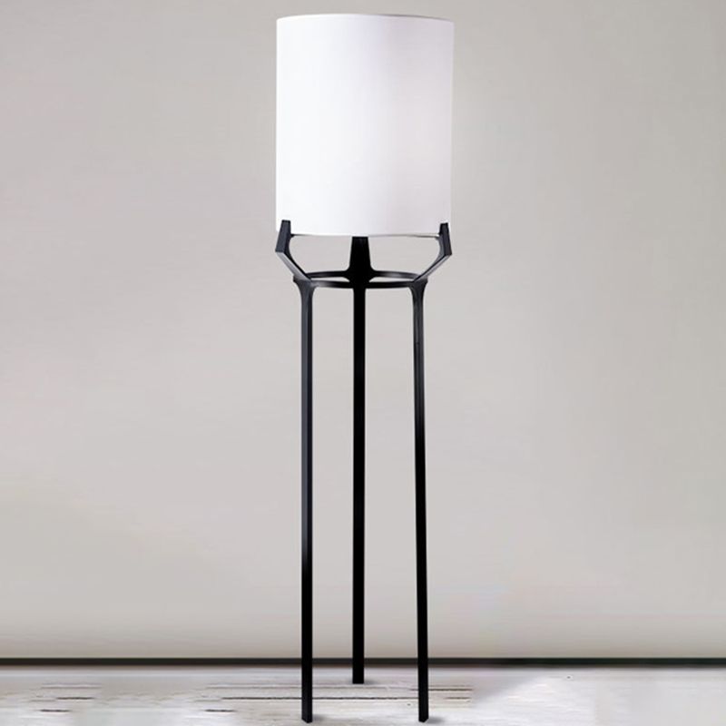 Eryn Eigentijdse Driepoot Vloerlamp, Wit, Metaal/Stof, Slaapkamer