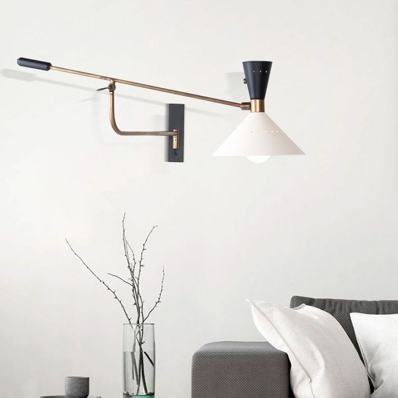 CarinsModerne Design Wandlamp Nordic Creative Verstelbaar Metaal/Glas Wit Slaapkamer/Woonkamer