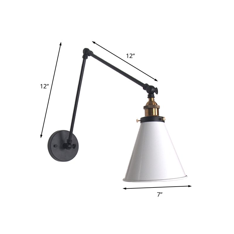Brady Moderne Tapse LED Wandlamp Zwart/Wit Metaal Woonkamer