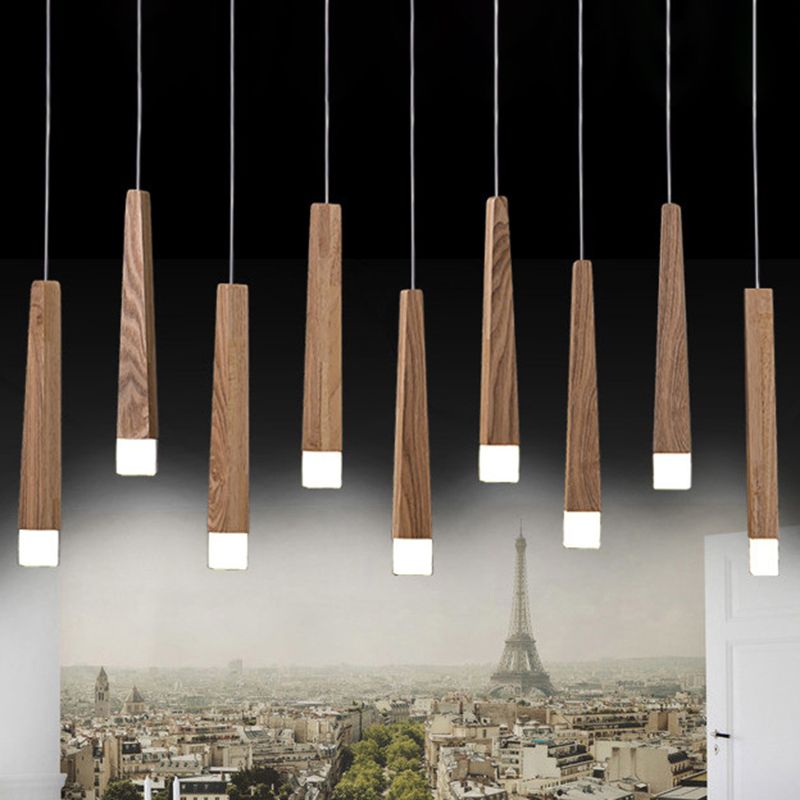 Ozawa Moderne Design LED Hanglamp Hout Acryl Woonkamer Keuken
