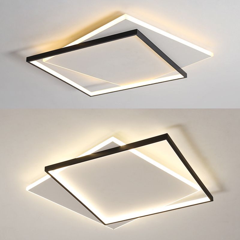 Quinn Moderne LED Plafondlamp Zwart/Wit Metaal/Acryl Slaapkamer