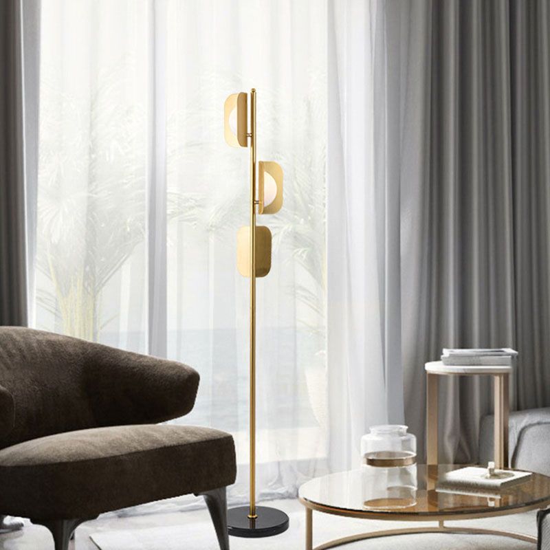 Salgado Moderne LED Vloerlamp Metaal Goud/Zwart Slaap/Woon/Eetkamer