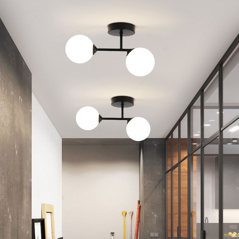 Valentina Moderne Bol LED Plafondlamp Metaal/Gals Zwart/Goud Slaap/Woon/Eetkamer