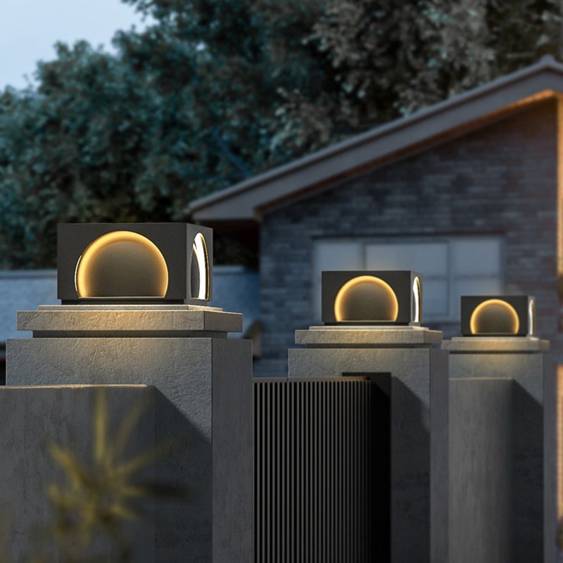Riley Moderne Design LED Vierkant Buitenlamp Zonne Metaal Zwart Tuin/Stoeprand/Balkon