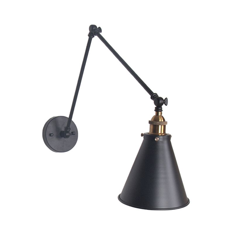 Brady Moderne Tapse LED Wandlamp Zwart/Wit Metaal Woonkamer