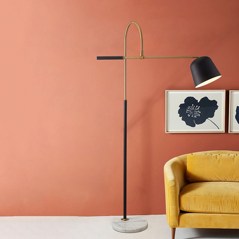 Salgado Moderne Design LED Boogvormige Metalen Vloerlamp Zwart/Wit Slaapkamer/Woonkamer