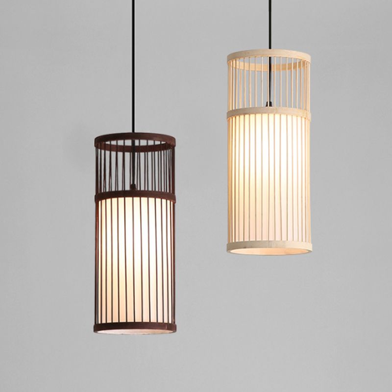 Ozawa Ronde LED Hanglamp Hout/Koffie Metaal/Bamboe Eetkamer