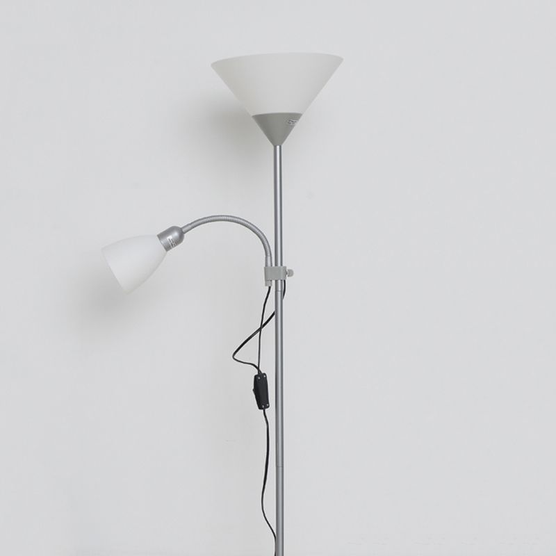 Eryn Moderne Design LED Dubbele Vloerlamp Metalen Acryl Zilver Slaapkamer/Woonkamer
