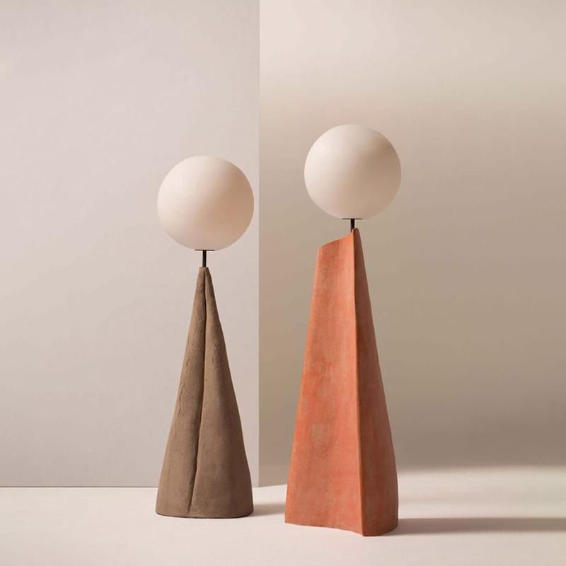 Carins Design LED Vloerlamp Metaal/Glas Rood/Bruin Slaap/Woon/Eetkamer