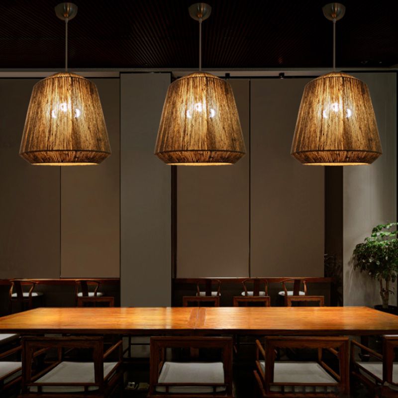 Alessio Retro Design Loom  LED Hanglamp Bruin Slaapkamer Woonkamer