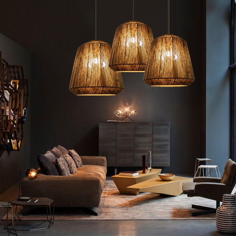 Alessio Retro Design Loom  LED Hanglamp Bruin Slaapkamer Woonkamer