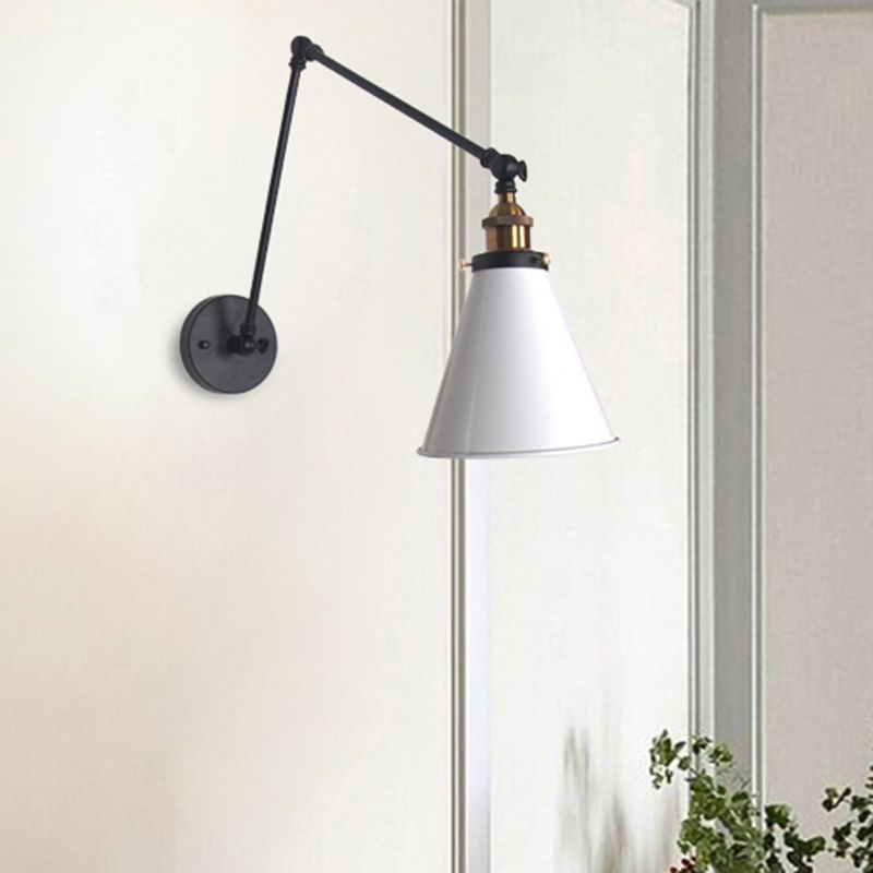 Brady Moderne Tapse LED Wandlamp Zwart/Wit Metaal Woonkamer