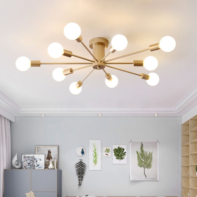 Valentina Moderne Globe LED Plafondlamp Zwart Metaal Slaapkamer Woonkamer