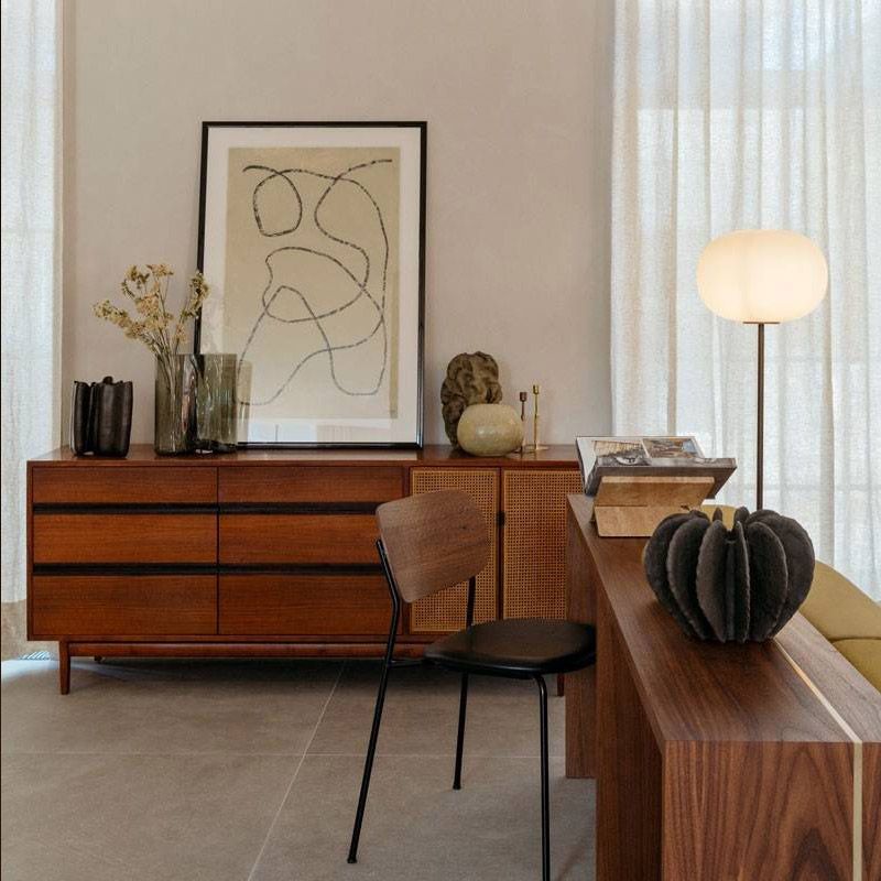 Valentina Moderne Globe Metalen Marmeren Vloerlamp Zwart/Brass Slaapkamer/Woonkamer