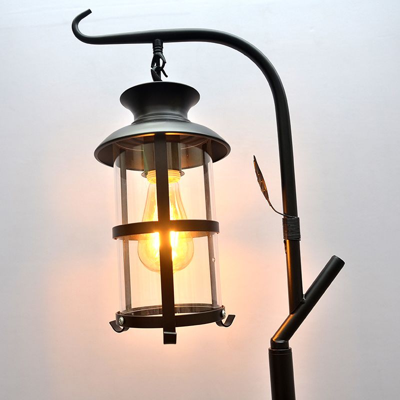 Alessio Retro LED Vloerlamp Zwart&Wit Slaap/Woonkamer Metaal&Glass