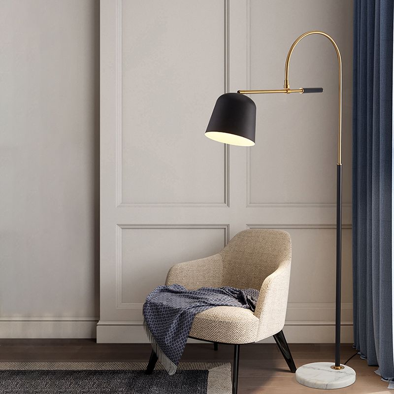Salgado Moderne Design LED Boogvormige Metalen Vloerlamp Zwart/Wit Slaapkamer/Woonkamer