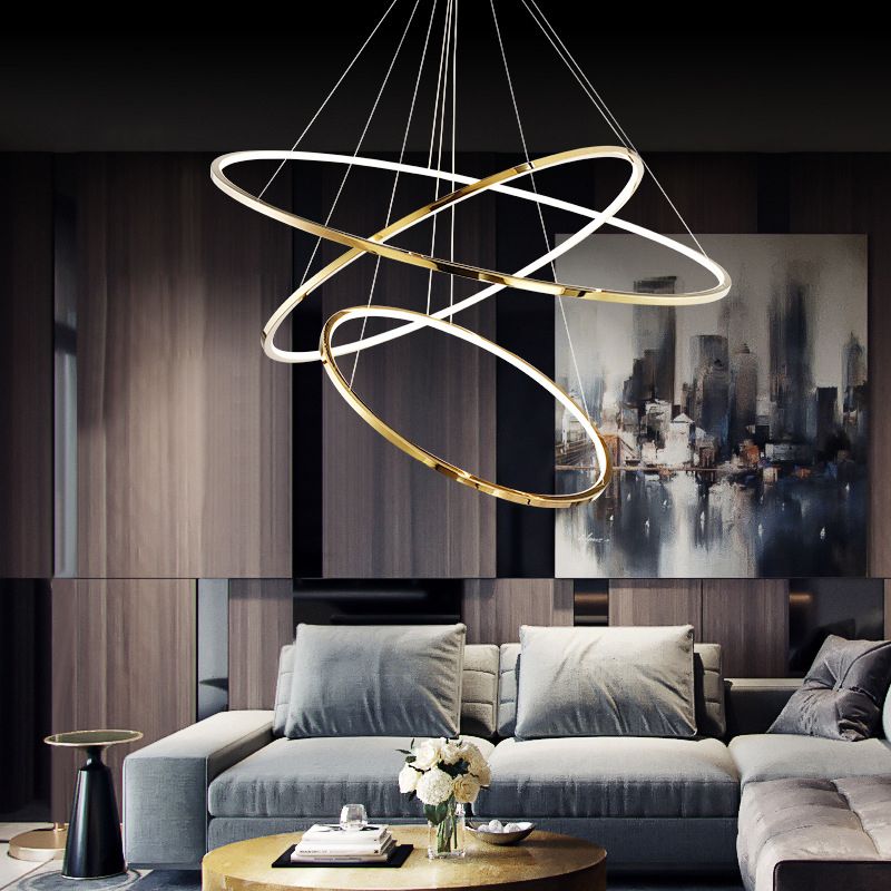 Arisha Bijzondere LED Gouden Metaal Hanglampen Woonkamer Slaapkamer