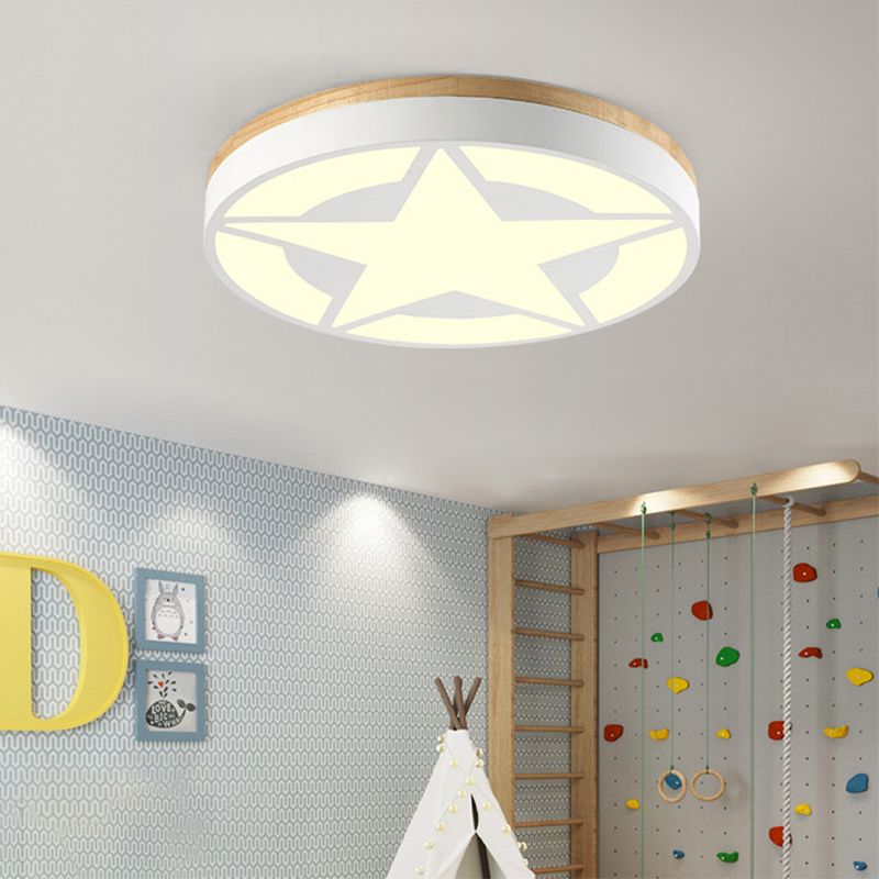 Quinn Moderne Design LED Plafondlamp Hout Acryl Woonkamer Keuken