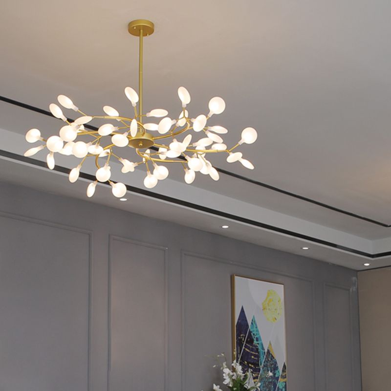 Olivia Design Bloem LED Hanglamp Zwart/Goud Metaal/Glas Slaap/Eet/Woonkamer