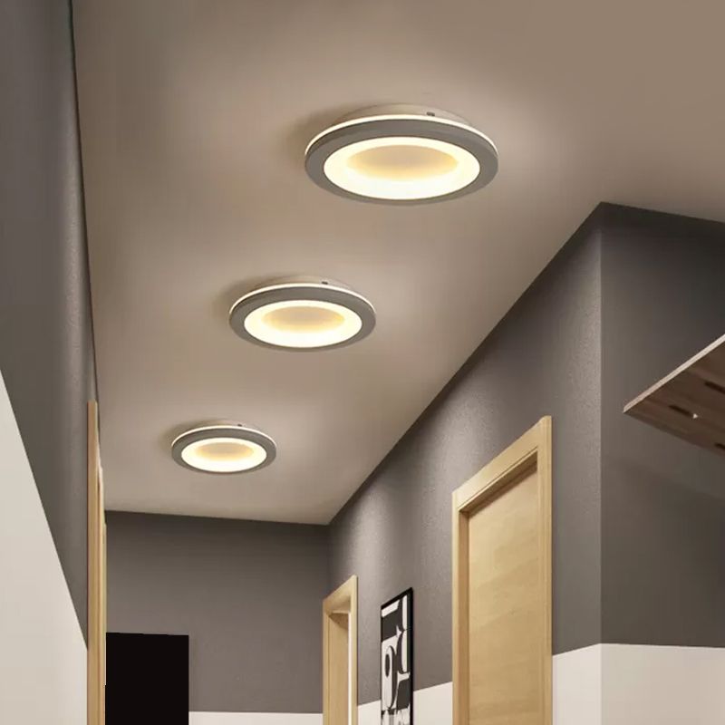 Quinn Moderne Design LED Plafondlamp Grijs Acryl Woonkamer Keuken
