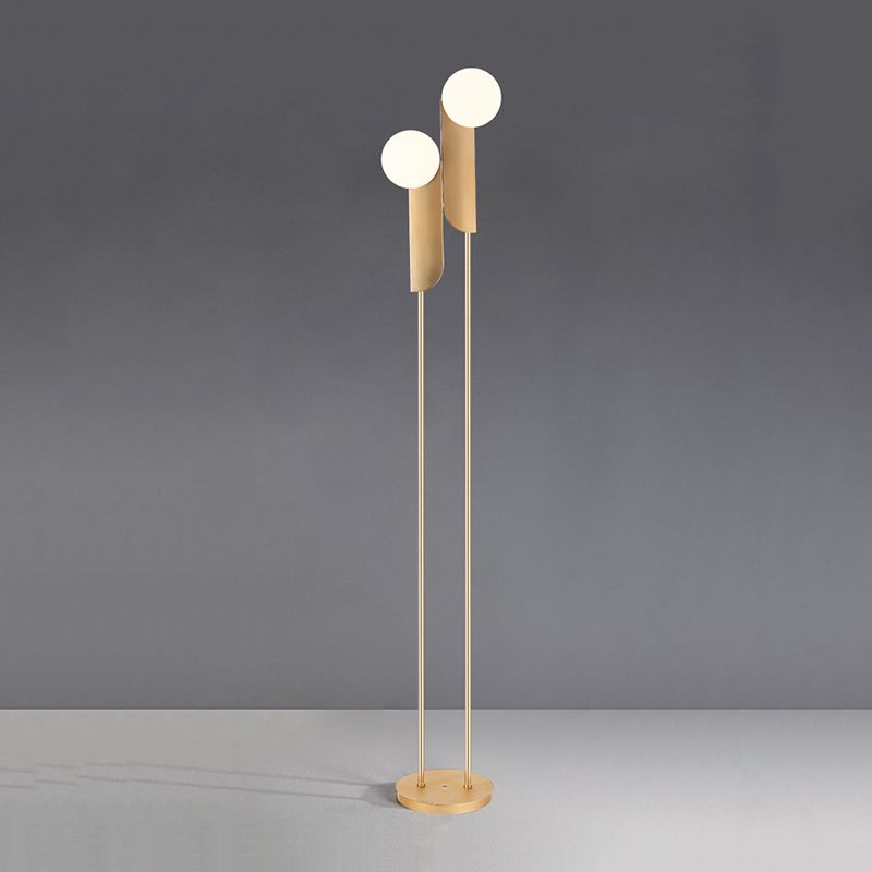 Salgado Moderne LED Vloerlamp Metaal/Glas Goud/Wit Slaap/Woon/Eetkamer