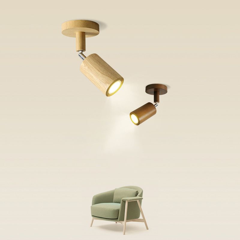 Ozawa Moderne LED Plafondlamp Verstelbaar Hout Metaal/Hout Woonkamer