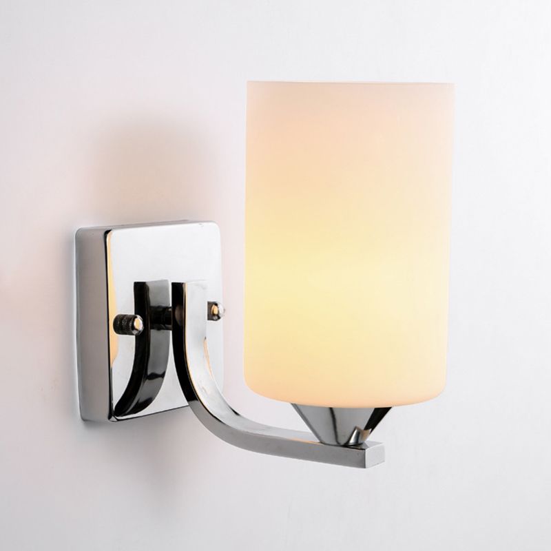 Eryn Minimalisme Cilindrische Wandlamp, Chroom, Glas, Wastafel