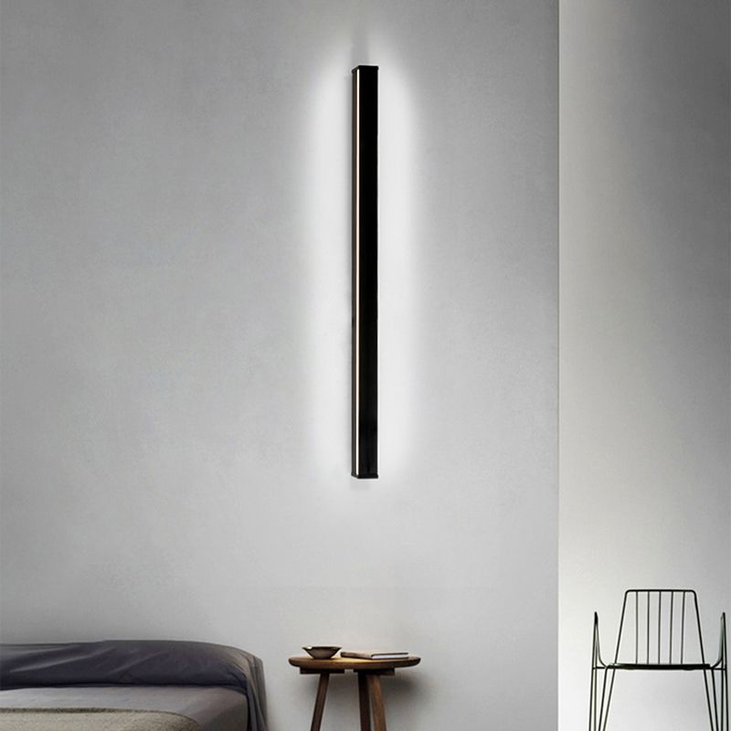 Edge Moderne Minimalistische Bar Metalen/Acryl Wandlamp, Zwart