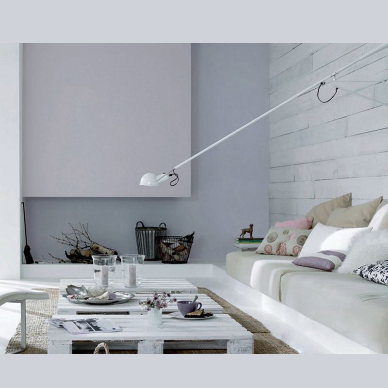 Brady Verstelbare Wandlamp met Lange Zwenkarm Metaal Zwart/Wit