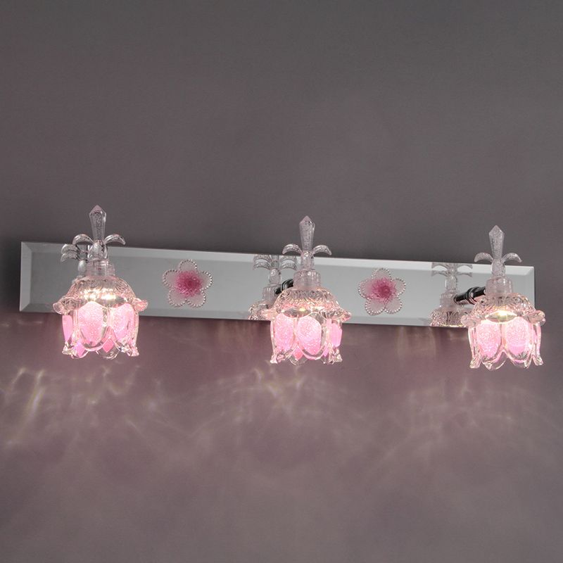 Félicie Design Bloem LED Wandlamp Metaal/Glas Roze Slaap/Woon/Badkamer